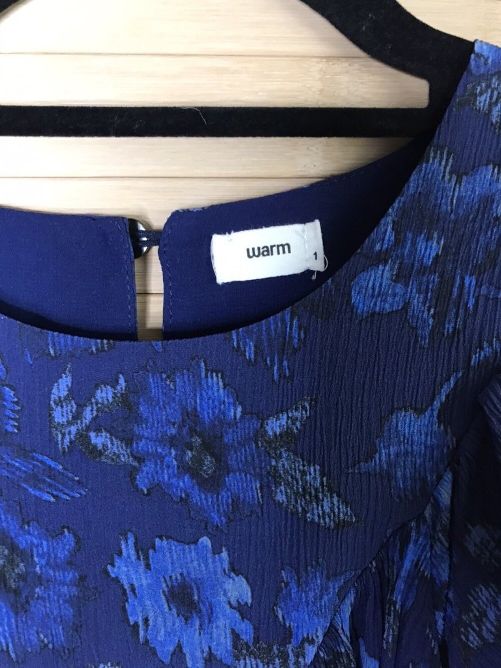 Warm NY Madewell Silk Kiss Maxi Dress Blue floral gorgeous sz 1 - Picture 7 of 8